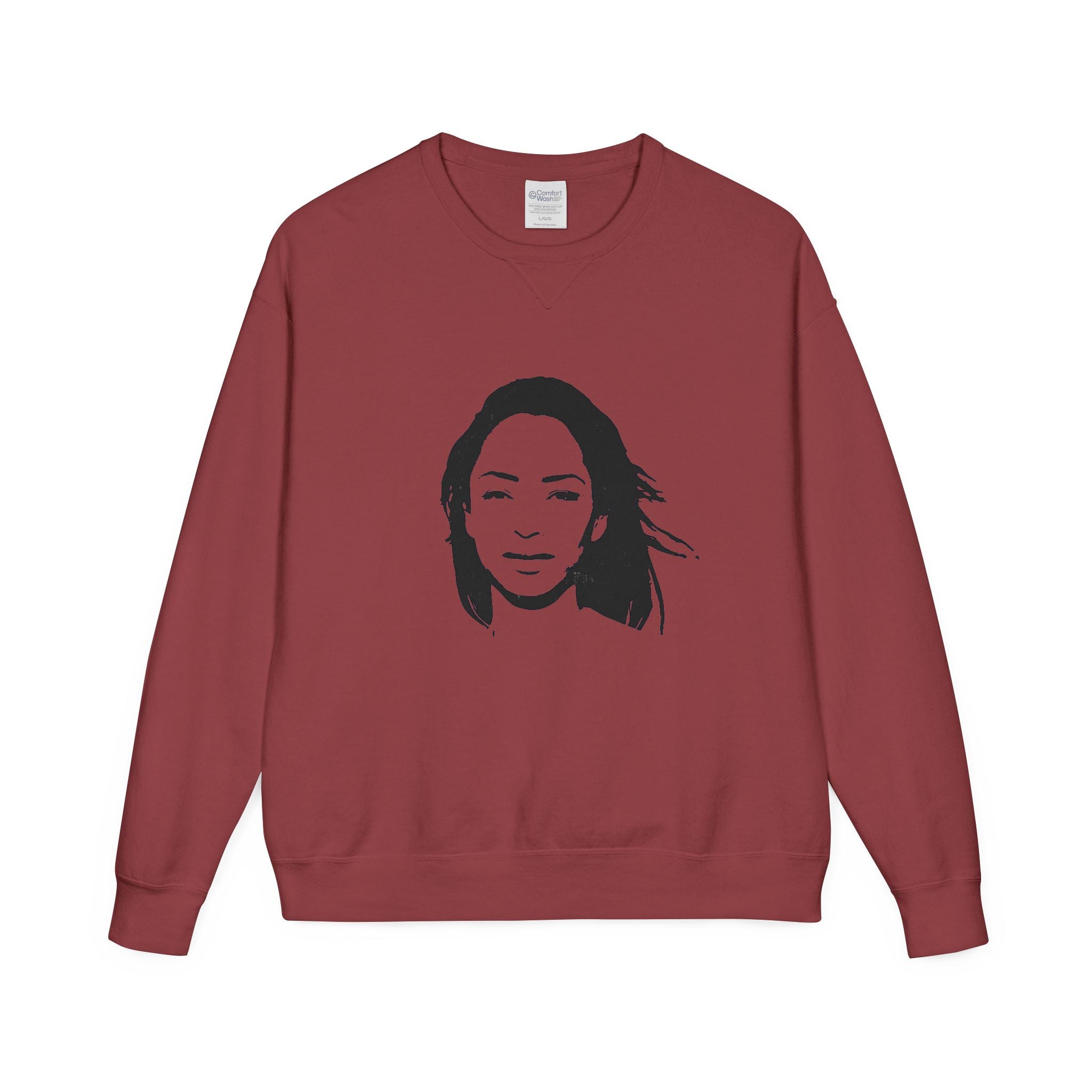 Crewneck Sweatshirt — Minimalist Black Portrait Graphic