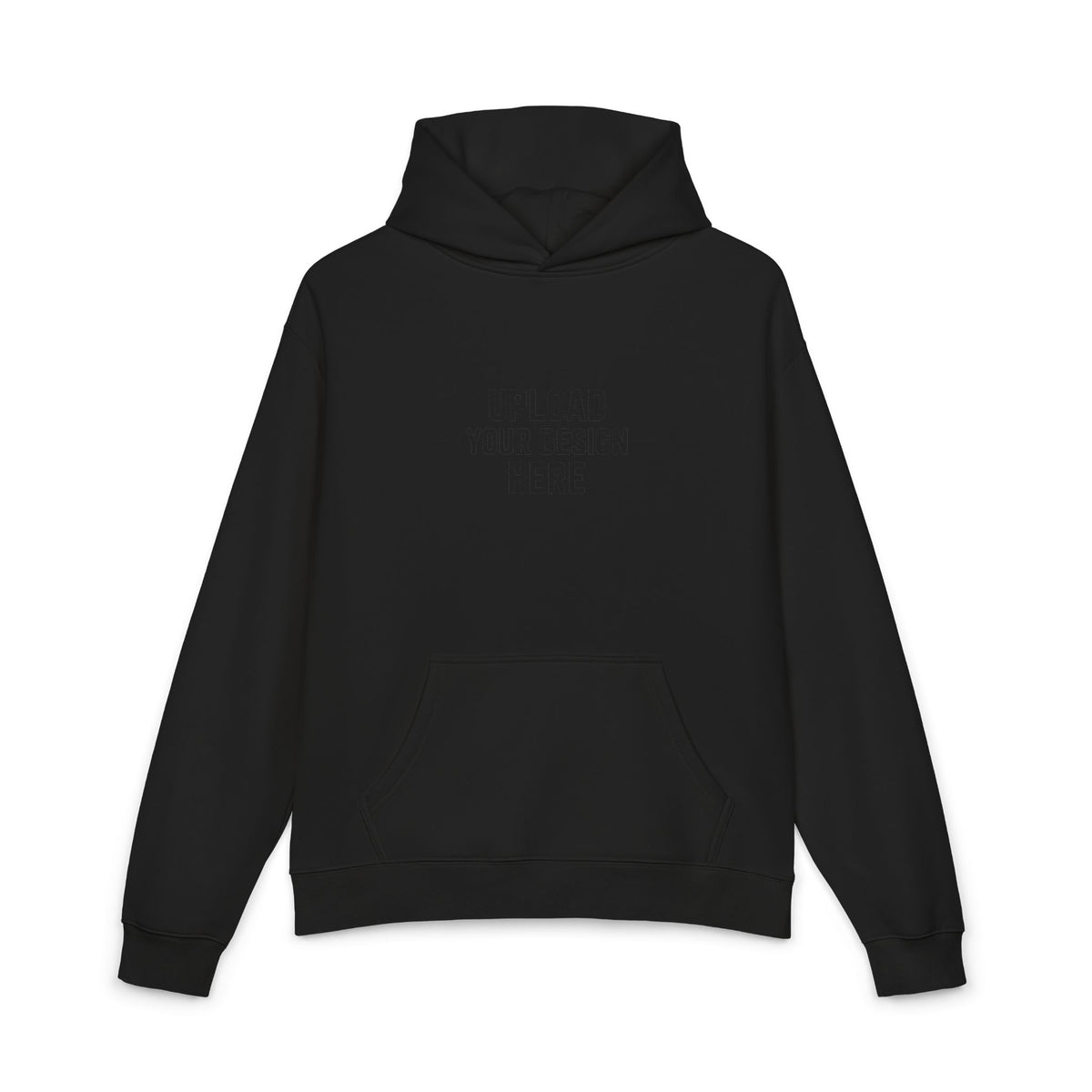Relaxed Hoodie — Minimal Black Graphic Hoodie with Subtle Text