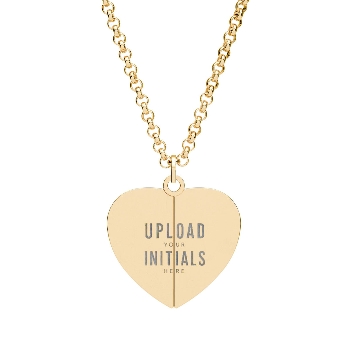 Heart Necklace – Split Locket with Personalized Initials