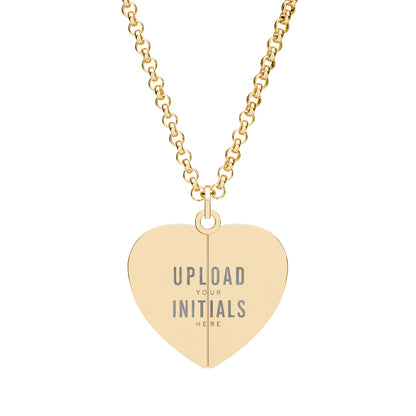 Heart Necklace – Split Locket with Personalized Initials