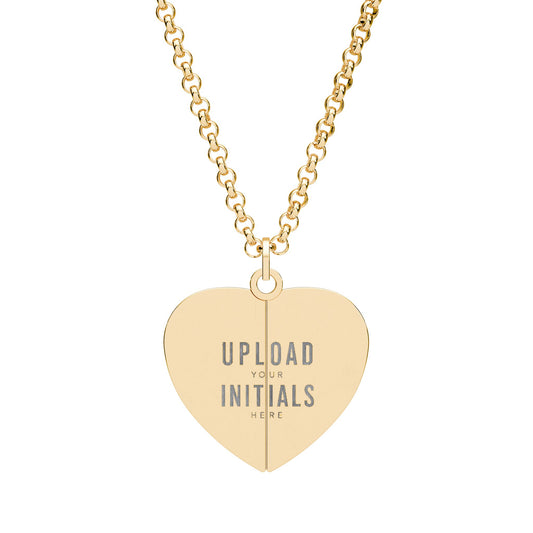 Heart Necklace – Split Locket with Personalized Initials