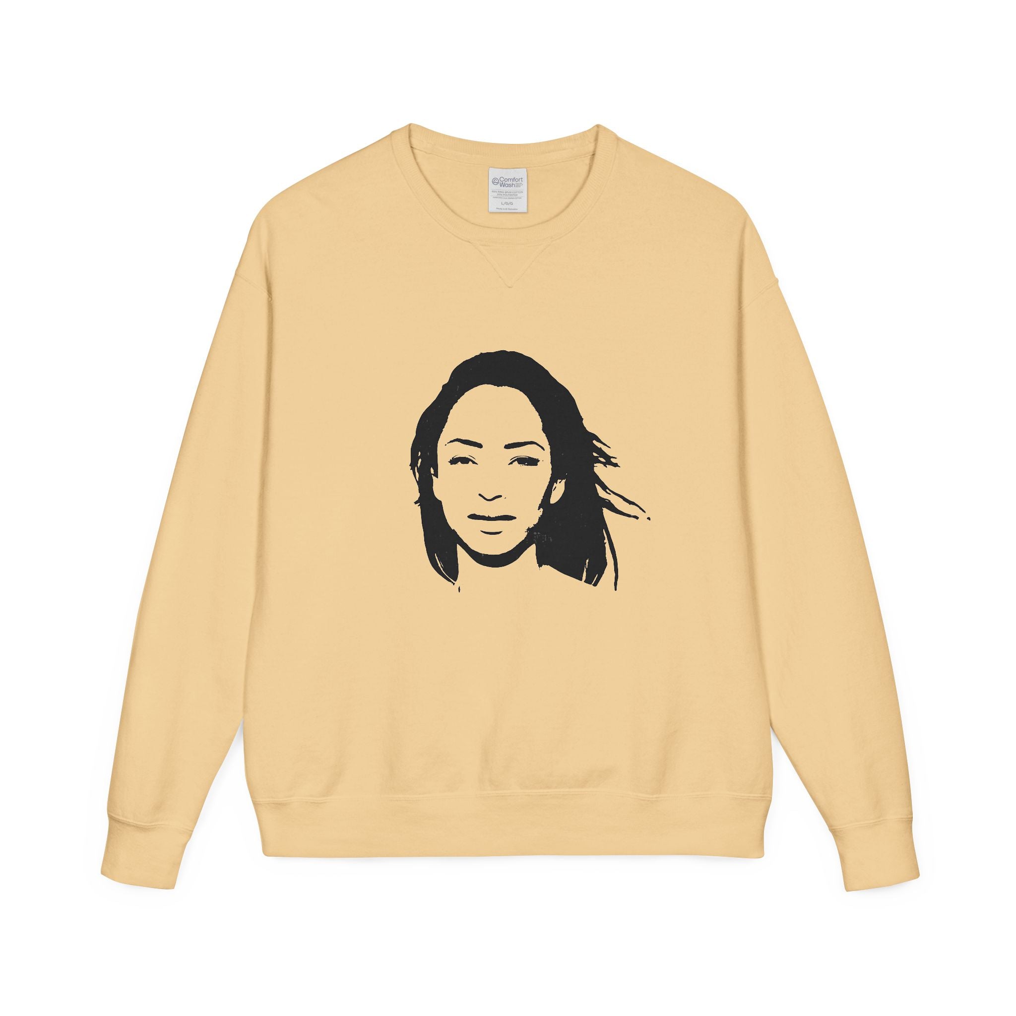 Crewneck Sweatshirt — Minimalist Black Portrait Graphic