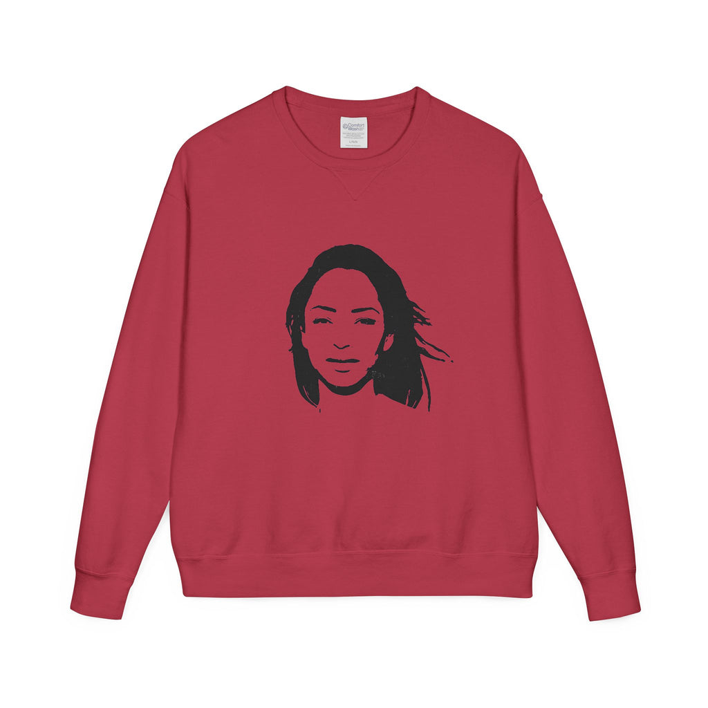 Crewneck Sweatshirt — Minimalist Black Portrait Graphic