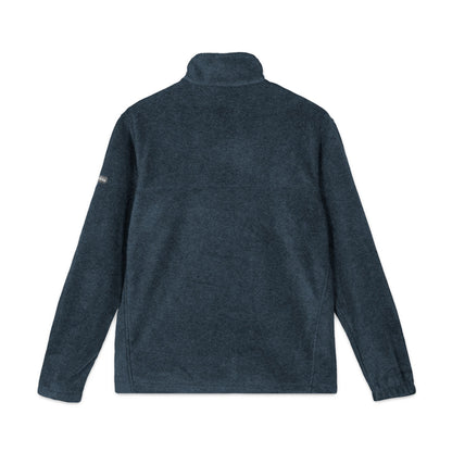 Embroidered Columbia Fleece Jacket — Cozy Dark Gray Outdoor Zip-Up