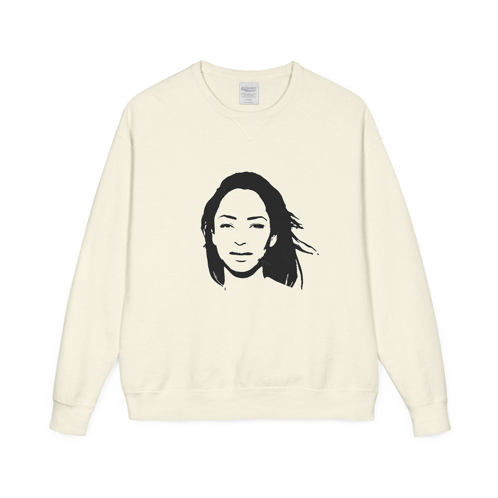 Crewneck Sweatshirt — Minimalist Black Portrait Graphic