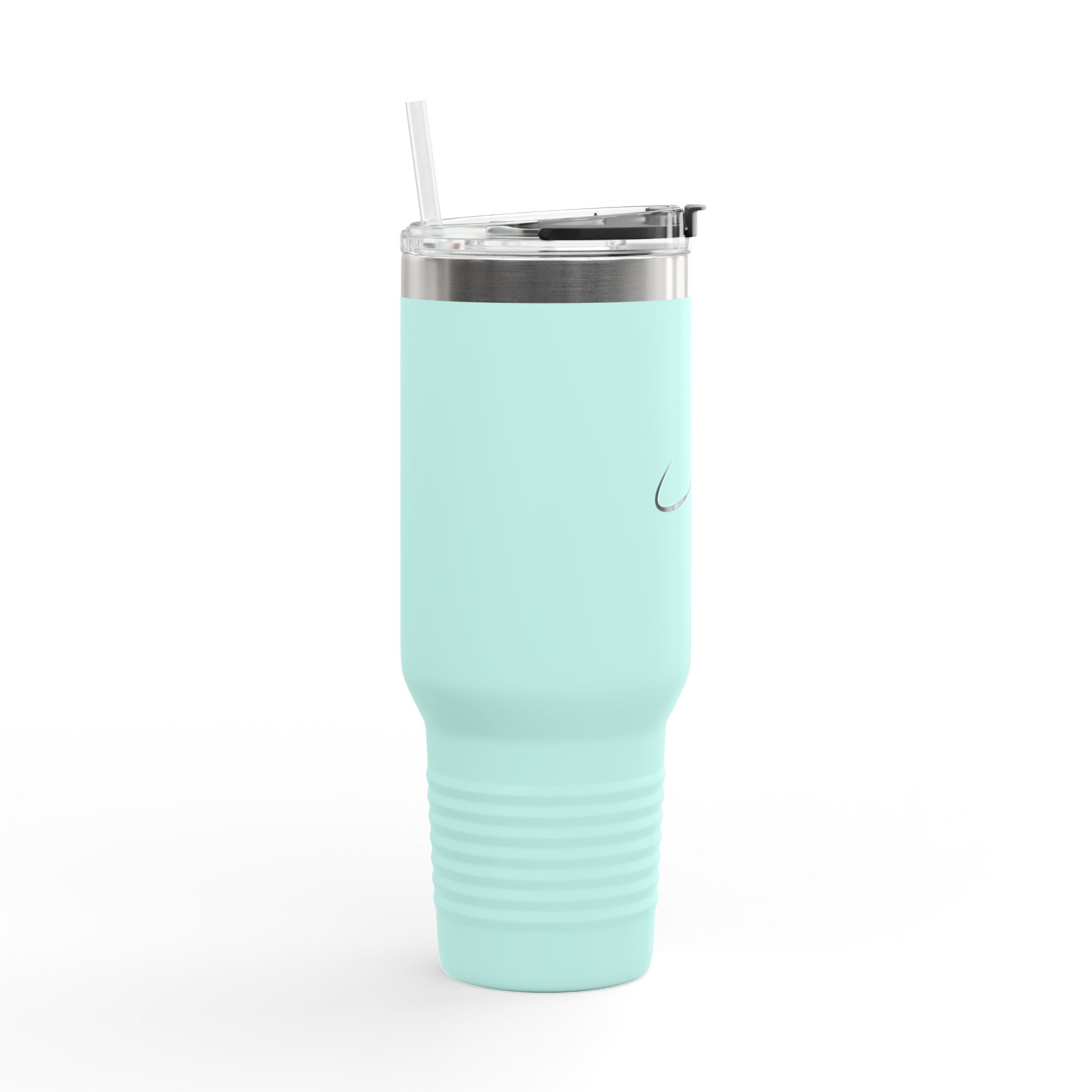 40oz Insulated Travel Mug — Red Tumbler with Airplane Design