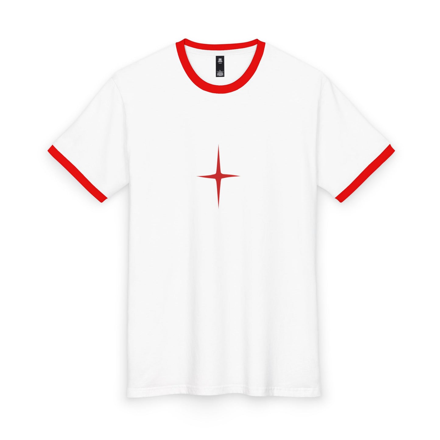 Ringer Tee — Minimal Red Starburst