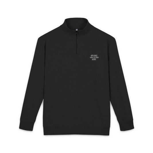 Embroidered Fleece Pullover — Cozy Zip-Quarter Sweatshirt