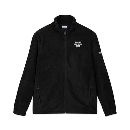 Embroidered Columbia Fleece Jacket — Cozy Dark Gray Outdoor Zip-Up