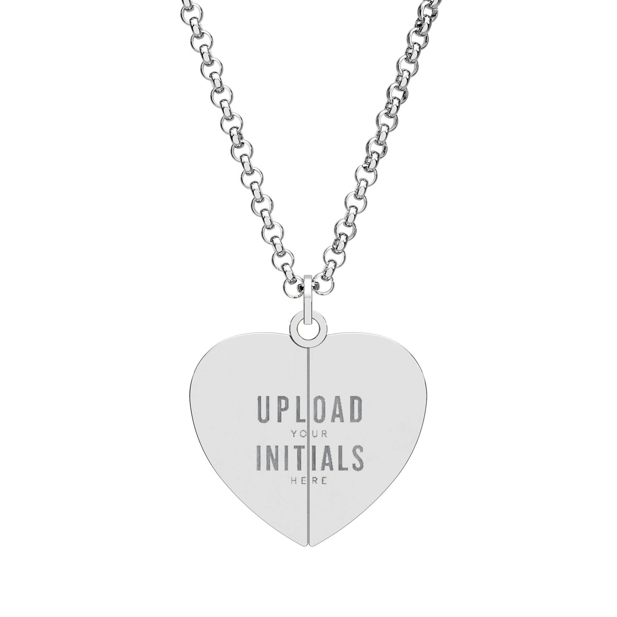 Heart Necklace – Split Locket with Personalized Initials