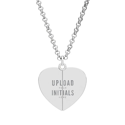 Heart Necklace – Split Locket with Personalized Initials